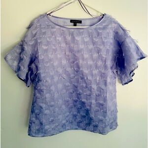 NWT Banana Republic Periwinkle Purple Fringe Sheer Top Small